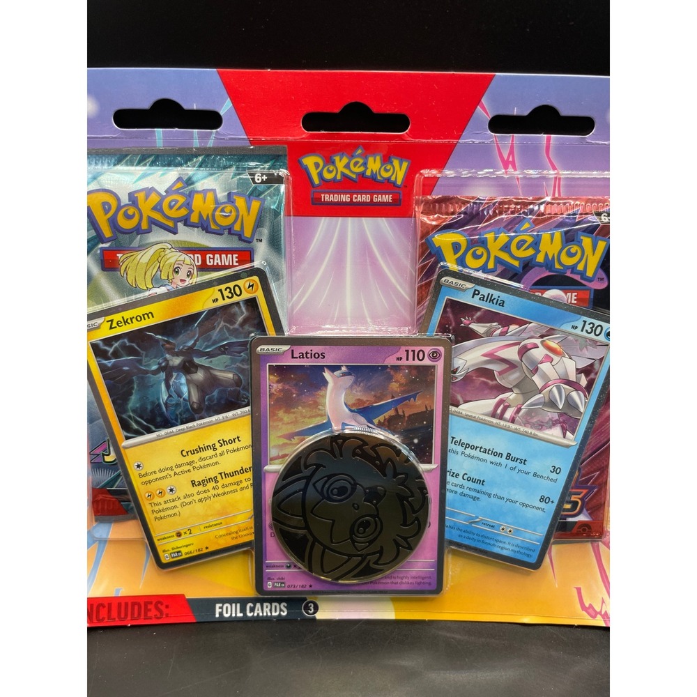 Pokemon TCG 3-Pack Blister Lot Gengar Mimikyu Latios Palkia Foil Promo Cards - Picture 2 of 6